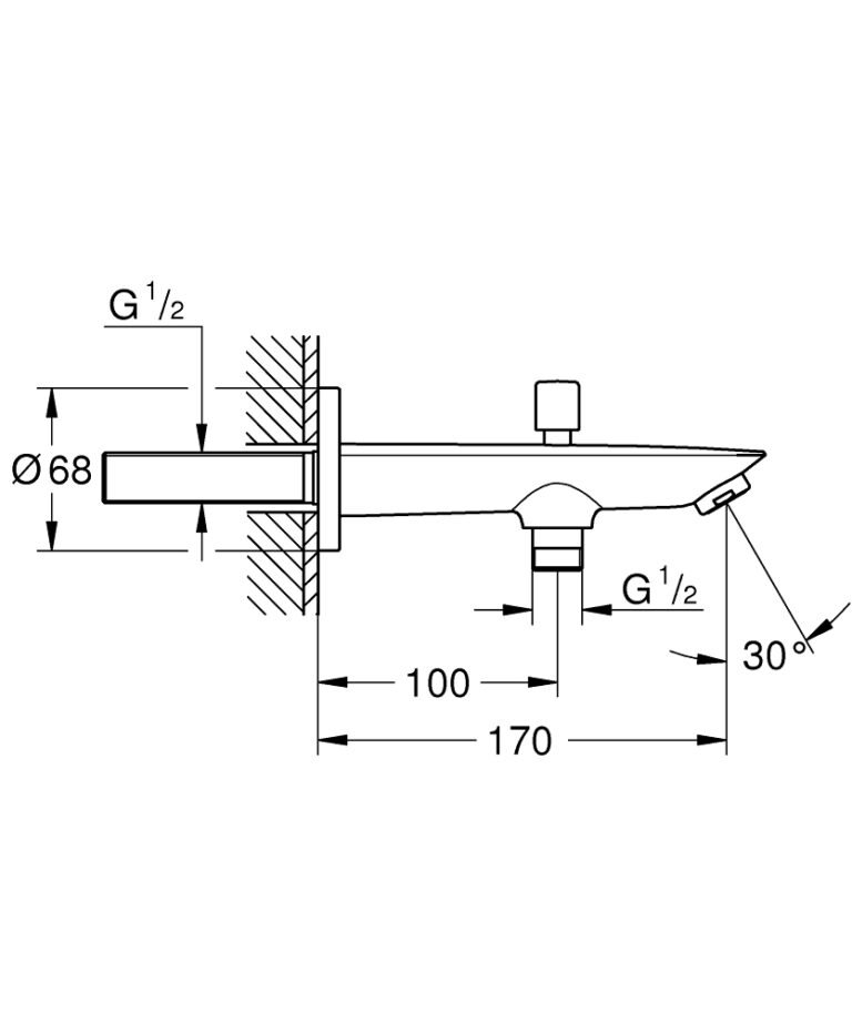 GROHE BauCosmopolitan 13425001 | Bath Spout Diverter - Image 6