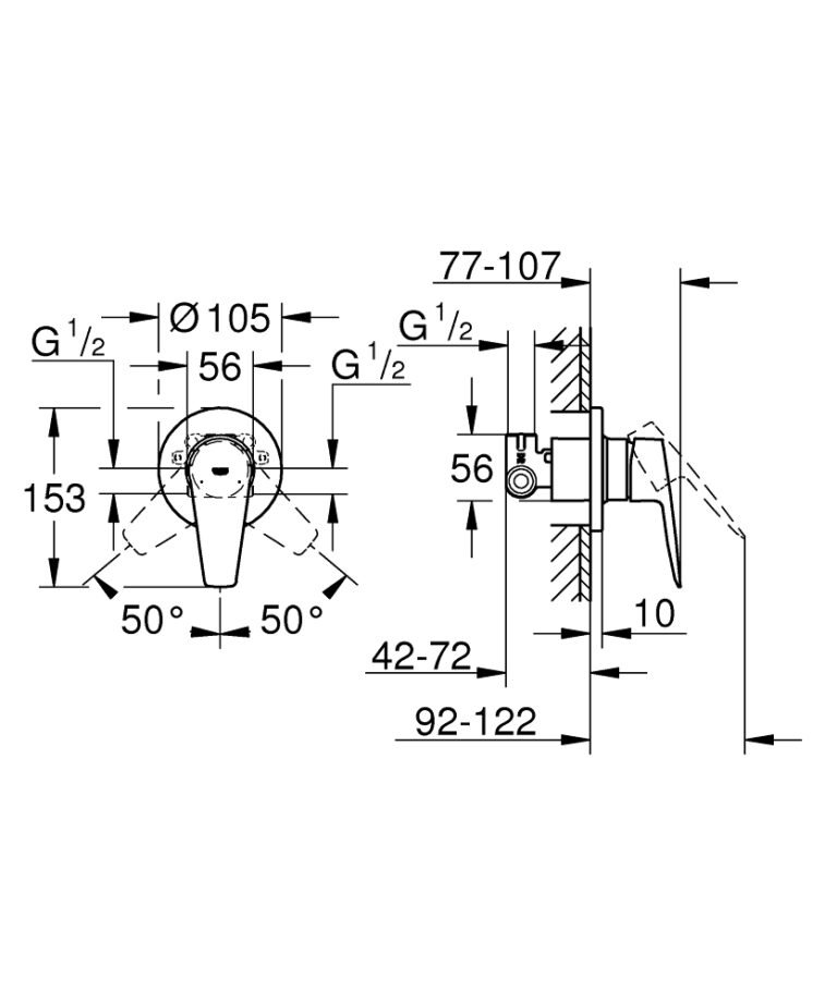 GROHE Bauedge 29040001 | Concealed Shower Mixer - Image 3